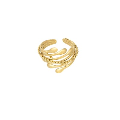 Aurora Ring | RVS (verkleurt niet) Goud | Nikkelvrij | Cadeau voor haar | Kerst | Verjaardag | Beste Cadeau