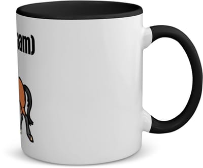 Akyol - rennend paard met eigen naam koffiemok - theemok - zwart - Paarden - paarden liefhebbers - iemand die houdt van paarden - verjaardag - cadeau - kado - 350 ML inhoud