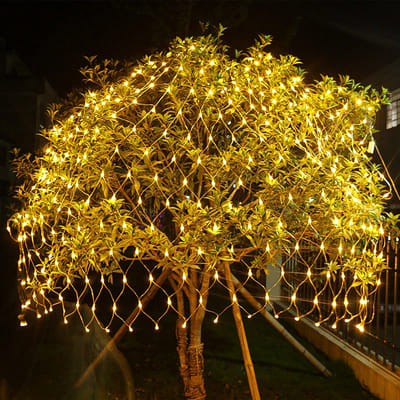 Ynkkvre - Lichtgordijn - Netverlichting - Tuinverlichting - Kerstverlichting - LED Netverlichting - 204 warmwitte LEDs - IP44 waterdicht - 8 lichtmodi - Levensduur 50.000 uur