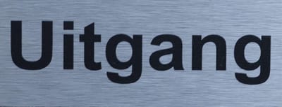 Aluminium-Plaat Uitgang - Deurbord - Infoplaat - 13 x 5 cm