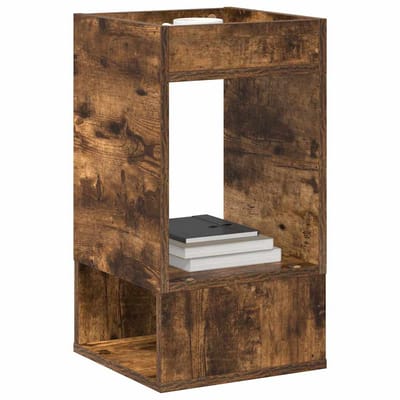 vidaXL - Bijzettafel - Rook - Eiken - 30 - x - 30 - x - 56 - cm - Bewerkt - hout