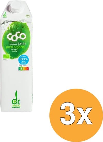 3x Dr. Antonio Martins Cocojuice (1000 ml)
