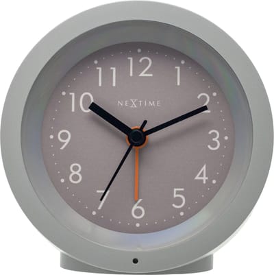 Tafelwekker Ø10,5 cm x 3,6 cm - Stil - Verlicht Wijzerplaat - Grijs - ABS - NeXtime Circle