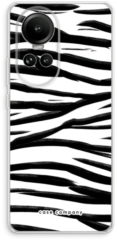 Case Company® - Hoesje geschikt voor Oppo Reno 10 hoesje - Zebra pattern - Soft Cover Telefoonhoesje - Bescherming aan alle Kanten en Schermrand