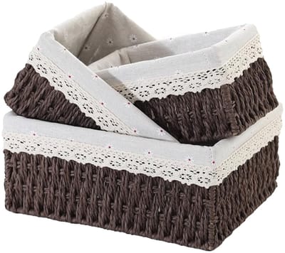Manden voor kinderkamer, badkamer en slaapkamer, sokken, make-up, luiertafelaccessoires (bruin)