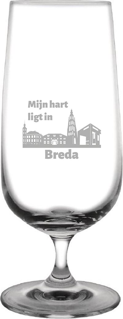 Gegraveerde bierglas op voet 41cl Breda
