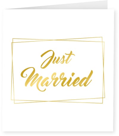Gold white cards - Just married
