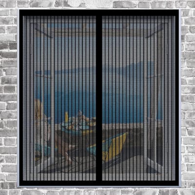 Hordeur Magneetdeur - Vliegenscherm Raam - Insecten Buiten Houden - Zonder Boren - 80 x 60 cm - Zwart