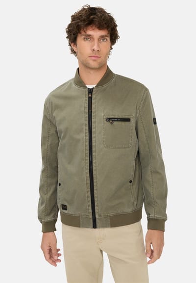 camel active Blouson met bomberkraag van ribstop - Maat menswear-50 - Olijfgroen