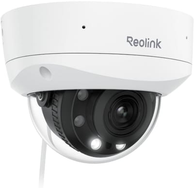 Reolink 4K PoE Beveiligingscamera, IK10 Vandaalbestendig, 5x Optische Zoom, Nachtzicht in Kleur, Detectie van Personen/Voertuigen/Dieren - RLC-843A