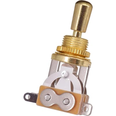3-weg korte rechte gitaar schakelaar pickup selector met messing hoed compatibel met Gibson Les goud