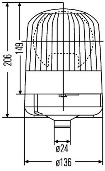 Zwaailamp - Hella - Junior FL - Flexibele Steun - 24V