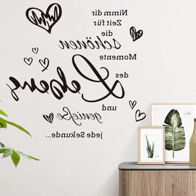 Moderne Wanddecoratie met Citaten en Spreuken voor de Woonkamer, Slaapkamer en Keuken - Zwarte Hart Wandstickers voor een Prachtige Sfeer