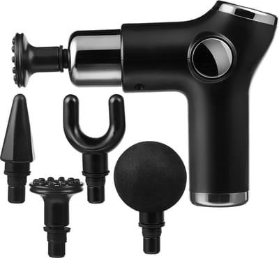 Gymtek® Massage Gun - Massagepistool - Massagegun - 4 Massagekoppen - 32 Massageprogramma's - 3200 RPM - Volledige Lichaamsmassage, Plagen en Rugmassage
