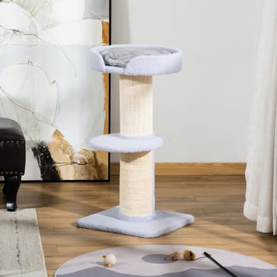 REDOM - Kattenkrabpaal - sisal - meerdere niveaus - 45L x 45B x 91H cm Light Blue