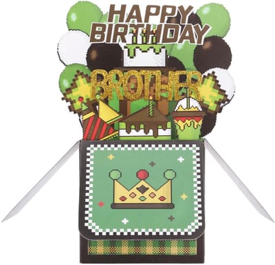 Dailygoods- Verjaardagskaart Pop-Up - 3D Kaart met Ballonnen - Cadeauverpakking - Inclusief Envelop - Kleurrijk Papier - Afmetingen 24,5 x 24,5 x 18,5 cm - Wenskaart