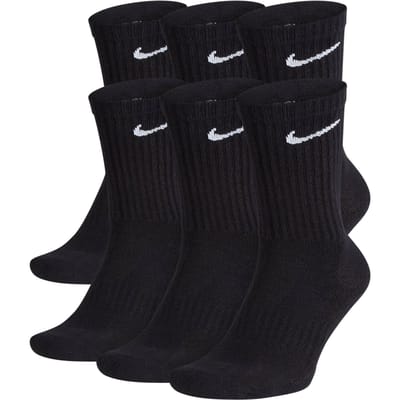 6-pack Nike Everyday Cushion Crew Training Socks Zwart - witte swoosh Maat XL