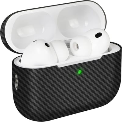 Dunne en duurzame carbon fiber hoes voor AirPods Pro 3 - Bescherming met comfortabele grip in zwart/grijs, perfect voor dagelijks gebruik