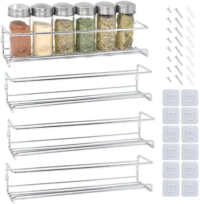DailySupplies® Kruidenrek Ophangbaar - Kruidenpotjes Lade Organizer - Kruidenrekken - Zilver