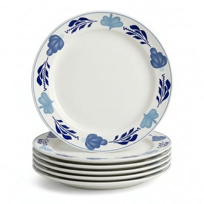 Royal Boch Boerenblauw Bord plat 21cm set van 6
