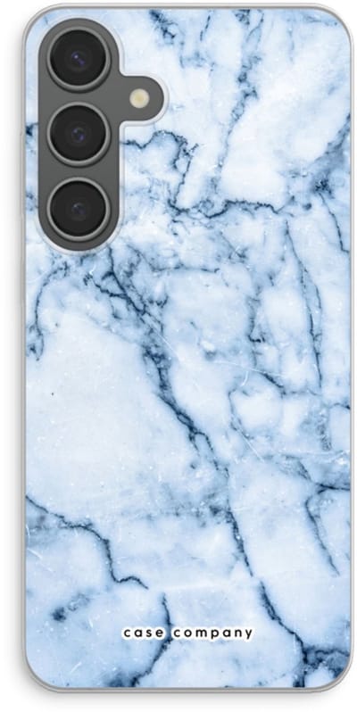 Case Company® - Hoesje geschikt voor Samsung Galaxy S24 Plus hoesje - Blauw marmer - Soft Cover Telefoonhoesje - Bescherming aan alle Kanten en Schermrand