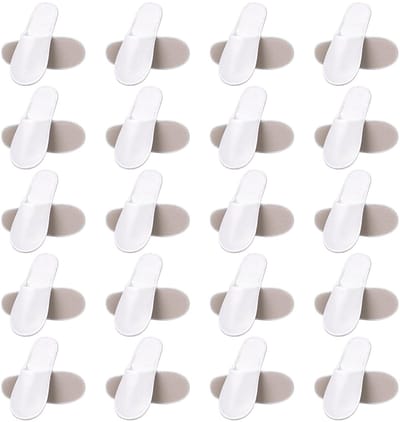 Dailygoods- Hotelpantoffels Antislip - Badstof Pantoffels - Koraalfleece - Universele Maat - 20 Paar - Comfortabele Zool 4 mm EVA - Gastenpantoffels