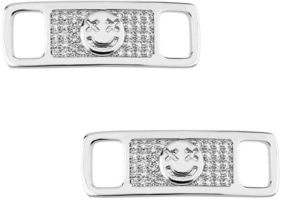 Dailygoods- Schoenveter Charms Zilveren Glimlach - Schoen Decoratie - Schoen Accessoire - Charms voor Sneakers - Gesp - Gift voor Mannen - Schoenaccessoires