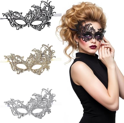 Kanten maskerade maskers voor vrouwen, kleurrijke Venetiaanse maskers voor Halloween, carnaval en kostuumfeesten met vintage jaren 1920 stijl
