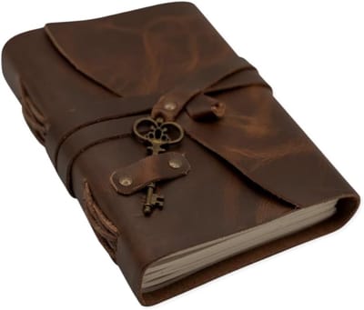 Handgemaakt Leren Dagboek Reisnotitieboek Vintage Dinerdagboek A5 Bruin