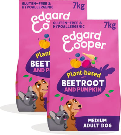 Edgard & Cooper 2x Graanvrij Hondenvoer Droog, 100% Plantaardig (Rode Biet & Pompoen. 7kg), Hypoallergeen, Veganistisch Eiwit, Zonder Toegevoegde Suiker