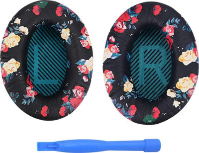 Vervangende Oorkussens voor Bose QuietComfort 35 (QC35)/Bose Quiet Comfort 35 II (QC35 II) Over-ear Hoofdtelefoon van MMOBIEL - Protein PU Koptelefoon Oorkussens - Hoofdtelefoon Earpads – Bloemenprint