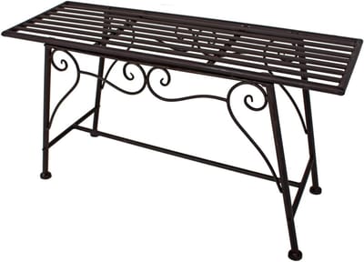 Tuinbank Metaal - Zitbank Buiten - Ontspannen Tuinieren - Roestlook Design - 83 x 27 x 45cm - Antraciet