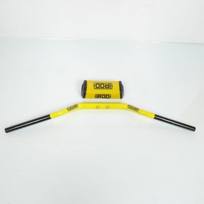 Guidon cross sans barre oversize Ø28mm IROD jaune pour moto cross enduro TT Neuf