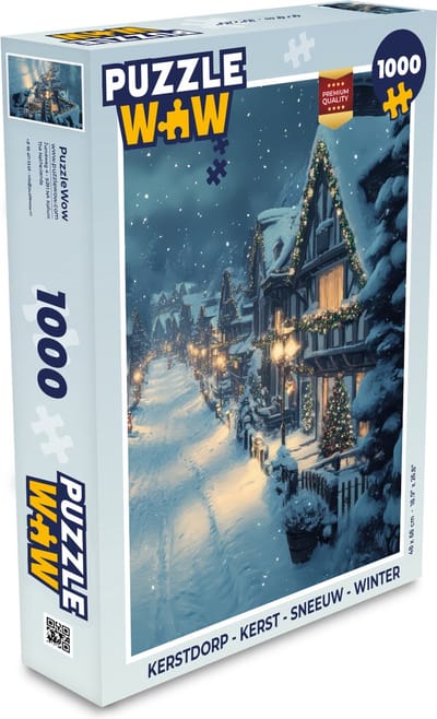 Puzzel Kerstdorp - Kerst - Sneeuw - Winter - Legpuzzel - Puzzel 1000 stukjes volwassenen - Kerst - Cadeau - Kerstcadeau voor mannen, vrouwen en kinderen