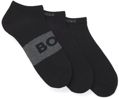 Hugo Boss heren BOSS 3P sneakersokken logo zwart