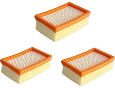 3-pack premium filtervervangingsonderdelen voor Karcher WD4 - WD5 - WD6 - MV4 - MV5 - MV6 accessoires voor nat- en droogzuigers 2.863-005.0 Plat geplooid filter