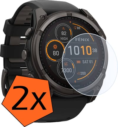 Screenprotector - Geschikt voor Garmin Fenix 8 Solar (51 mm) Screenprotector Bescherm Glas - Screen Protector Geschikt voor Garmin Fenix 8 Solar Screenprotector Tempered Glass - 2 PACK