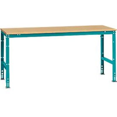 Manuflex werktafel UNIVERSAL Standaard, 2000 x 1000 mm, multiplex natuur, waterblauw