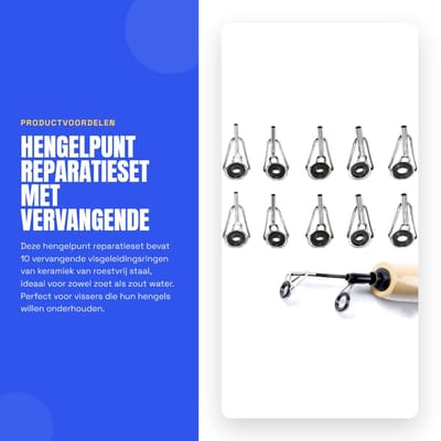 Dailygoods- Hengelpunt Reparatieset 10 Stuks - Vervangende