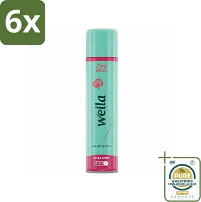 Wella Ultra Strong - Haarspray - 24 Uur Versteviging - Bescherming tegen UV Stralen - 250 ml - Voordeelverpakking - 6 stuks - Haarspray met UV bescherming - Haarspray voor volume