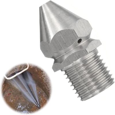 Reinigingsnozzle voor afvoerbuizen, hoge druk reiniger accessoires, 1/4 inch mannelijke schroefdraad, effectief vuil verwijderen