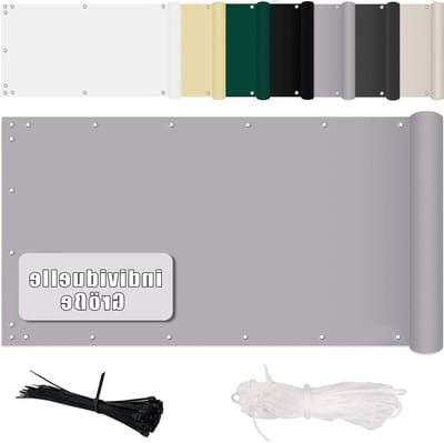Balkonafdekking - Inkijkbescherming windscherm - Privacy op balkon - Scheurvast polyester - 105x350cm - Lichtgrijs