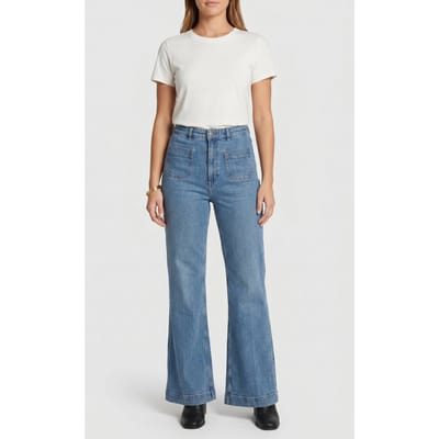 & Other Stories Pa Teri Denim Saved Blue Size: W29 | Flared Outlet | Dames | Blauw