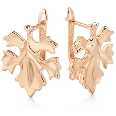Nieuwe Trend Dames Blad Drop Oorbellen Mode Rose Goud Kleur Creatieve Metalen Sieraden Unieke Romantische Bruiloft Oorbellen beige