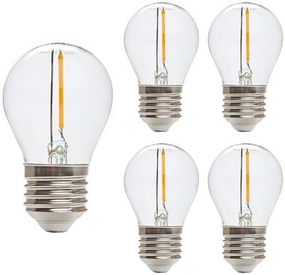 Kobi LED Filamentlamp E27 - 1.3W - 55lm - 3000K Warm Wit - 230V - Ø45mm - Voor Woonkamer, Hal of Plafondarmatuur - 5 stuks