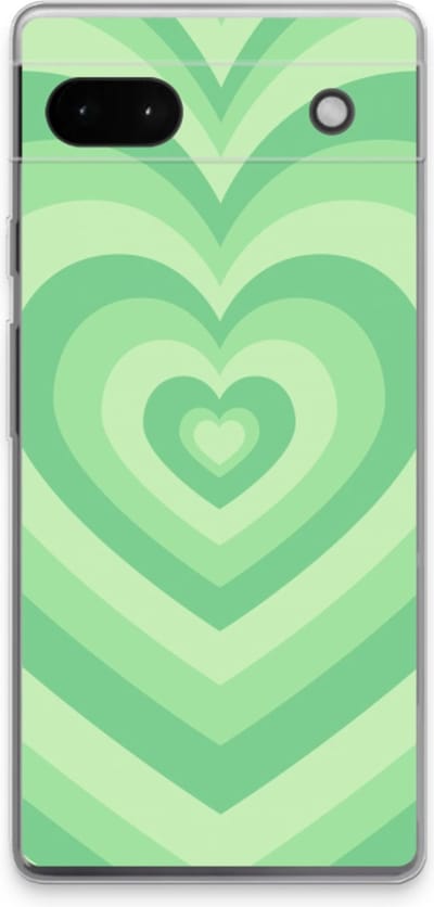 Case Company® - Hoesje geschikt voor Google Pixel 6a hoesje - Hart Groen - Soft Cover Telefoonhoesje - Bescherming aan alle Kanten en Schermrand
