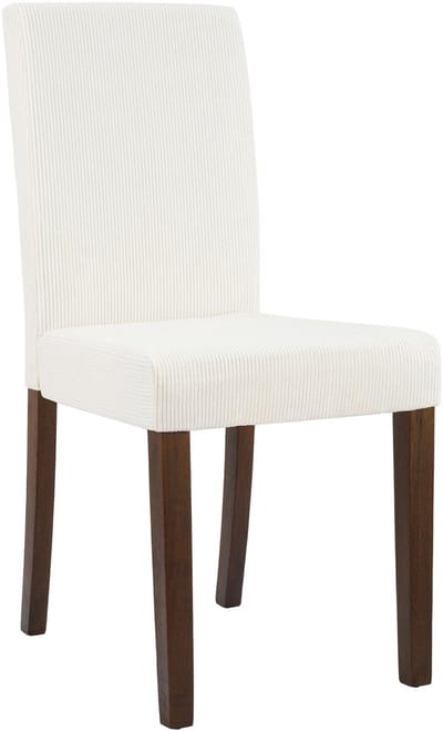 CLP Ina Eetkamerstoel - klassiek - met rugleuning - hout - corduroy - ribstof - antiek donker/creme