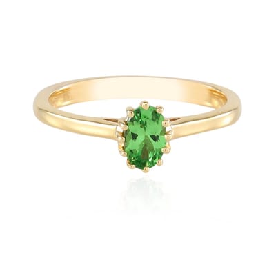 Cavill - Ring 925 Sterling Zilver Verguld - Lemshuku Tsavoriet 0,453 ct - Ovale Groene Edelsteen - Elegante Edelsteenring Dames - Tanzania Beeldschoon