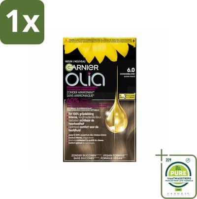 1 x Garnier - Olia 6 - Haarkleuring - Donkerblond - Zonder Ammoniak - Intense Langhoudende Kleur - 100% Grijsdekking - Haarverf - Permanente Haarkleuring - Haarkleur - Garnier Olia - Donkerblond
