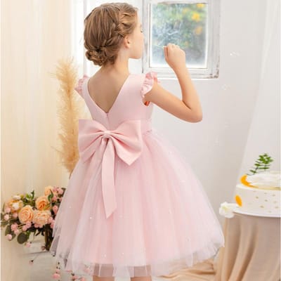 Robes pour Filles Vêtements pour Enfants Vêtements d'Enfant Robe Fée Princesse pour Filles Tenue de Danse Scène Fête Dentelle Costumes Cosplay 100 rose clair